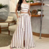 Striped Print Younger Skirt Suit Women Striped Print Younger Skirt Suit Women