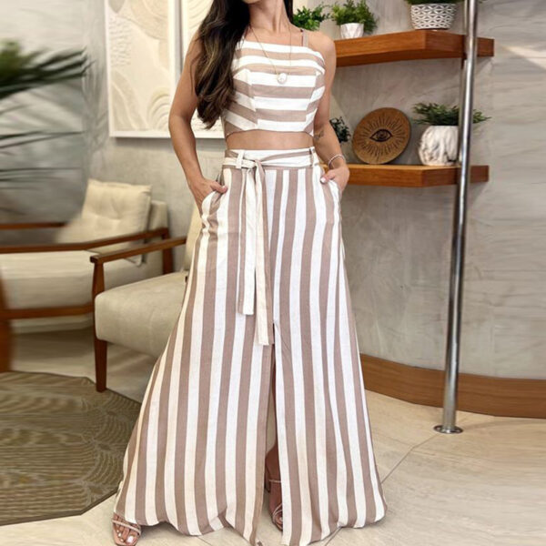 Striped Print Younger Skirt Suit Women Striped Print Younger Skirt Suit Women