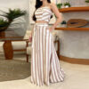Striped Print Younger Skirt Suit Women Striped Print Younger Skirt Suit Women