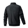 Suede Stand Collar Men's Jacket Double Zipper Pocket Clothing