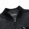 Suede Stand Collar Men's Jacket Double Zipper Pocket Clothing