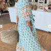 Summer Bohemian Print Lantern-sleeved Dress Fashion Loose V-neck Ruffle Summer Bohemian Print Lantern-sleeved Dress Fashion Loose V-neck Ruffle
