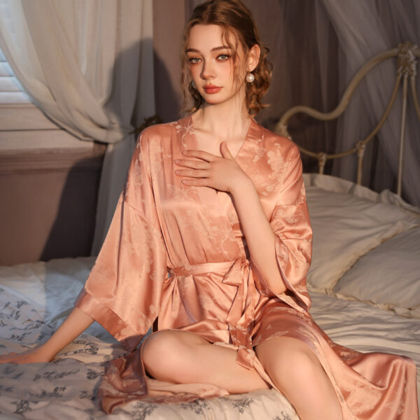 Summer High-grade Satin Jacquard Night Skirt Women Summer High-grade Satin Jacquard Night Skirt Women