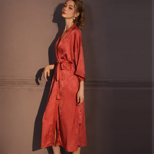 Summer High-grade Satin Jacquard Night Skirt Women Summer High-grade Satin Jacquard Night Skirt Women