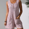 Summer Hot Casual Button Pocket Vest Jumpsuit Women