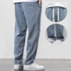 Summer Loose Wide Leg Jeans Pants Men Fashion Drawstring Elasticated