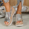 Summer Shiny Sandals Hollow Design Fish Mouth Sandal for Women Fashion