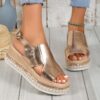 Summer Shiny Sandals Hollow Design Fish Mouth Sandal for Women Fashion
