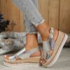 Summer Shiny Sandals Hollow Design Fish Mouth Sandal for Women Fashion