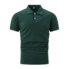 Summer Short Sleeve Polo Shirt Men Solid Color Button Lapel Top Summer Short Sleeve Polo Shirt Men Solid Color Button Lapel Top
