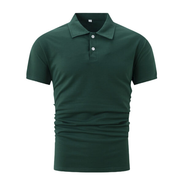 Summer Short Sleeve Polo Shirt Men Solid Color Button Lapel Top Summer Short Sleeve Polo Shirt Men Solid Color Button Lapel Top