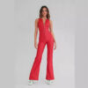 Summer Slim Heart-shape Backless Denim Jumpsuit Women Halter Neck Zip Summer Slim Heart-shape Backless Denim Jumpsuit Women Halter Neck Zip