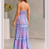 Summer Striped Printed Suspender Long Dress with Pockets Fashion Square Summer Striped Printed Suspender Long Dress with Pockets Fashion Square