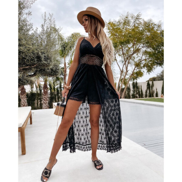 Summer Style Lace Strap Maxi Solid Color Dress Summer Style Lace Strap Maxi Solid Color Dress