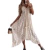 Summer Style Lace Strap Maxi Solid Color Dress Summer Style Lace Strap Maxi Solid Color Dress