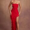 Summer Trend Skinny Women's Fashion Tube Top Backless Split Tassel