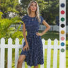 Summer Women Polka Dot Short Sleeve Dress Casual Bandage Party Pleated Summer Women Polka Dot Short Sleeve Dress Casual Bandage Party Pleated