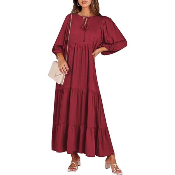 Summer Women's Vintage Printed Bohemian Dress Elegant Ladies Casual