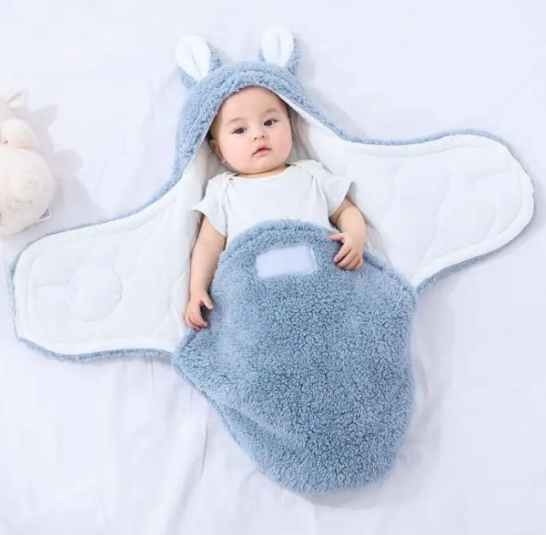 Super Soft Baby Sleeping Bag Fluffy Fleece Newborn Blanket Swaddle
