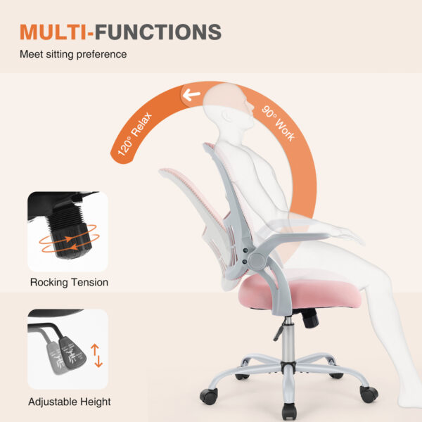 Tall Office Chair for Standing Desk with Adjustable Foot Ring Counter