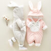 The Cotton Padded Baby Romper Thickened Chinchilla Hooded Onesies The Cotton Padded Baby Romper Thickened Chinchilla Hooded Onesies