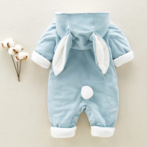 The Cotton Padded Baby Romper Thickened Chinchilla Hooded Onesies The Cotton Padded Baby Romper Thickened Chinchilla Hooded Onesies