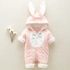 The Cotton Padded Baby Romper Thickened Chinchilla Hooded Onesies The Cotton Padded Baby Romper Thickened Chinchilla Hooded Onesies
