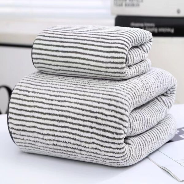 Thick Bamboo Charcoal Fiber Coral Fleece Towels Suit Thick Bamboo Charcoal Fiber Coral Fleece Towels Suit