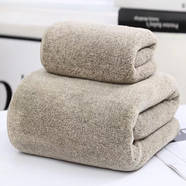 Thick Bamboo Charcoal Fiber Coral Fleece Towels Suit Thick Bamboo Charcoal Fiber Coral Fleece Towels Suit