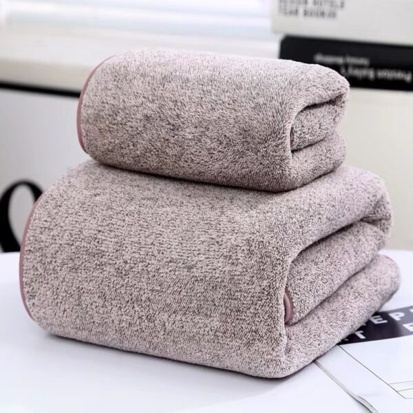 Thick Bamboo Charcoal Fiber Coral Fleece Towels Suit Thick Bamboo Charcoal Fiber Coral Fleece Towels Suit