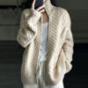 Thick Cashmere Women High Neck Zipper Sweater Cardigan Thick Cashmere Women High Neck Zipper Sweater Cardigan