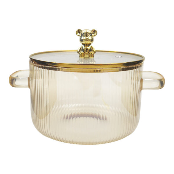 Thick Double-ear Transparent Glass Milk Pot Instant Noodle Bowl Hot Thick Double-ear Transparent Glass Milk Pot Instant Noodle Bowl Hot
