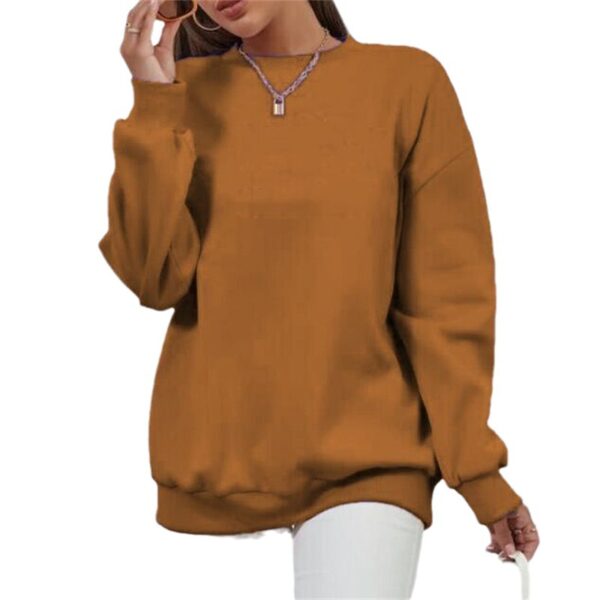 Thick Loose Round Neck Long Sleeve Solid Color Hoodie Thick Loose Round Neck Long Sleeve Solid Color Hoodie