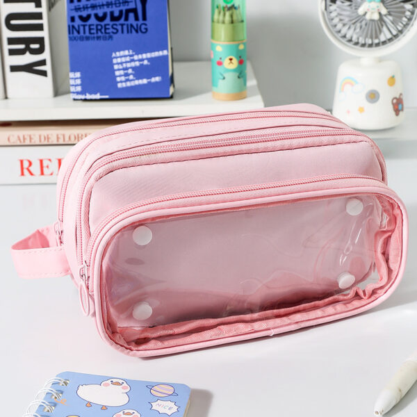 Transparent Pencil Case Milk Salty Series Carrying Large Capacity