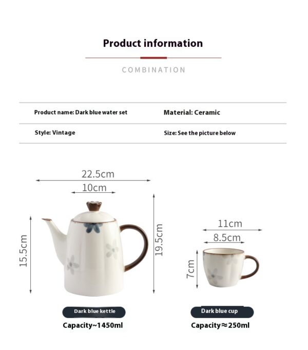 Underglaze Cup Suit Household Living Room Water Pot Tea Set Underglaze Cup Suit Household Living Room Water Pot Tea Set