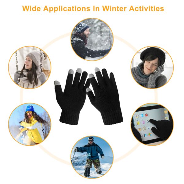 Unisex Touch Screen Gloves Full Finger Winter Warm Knitted for Warmth
