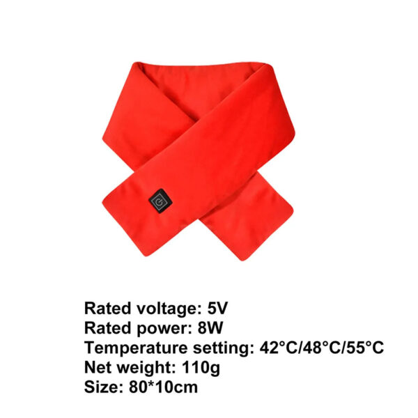 USB Women Men Heating Scarf Temperature 3 Gears Adjustable Charging