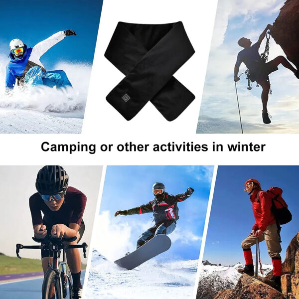 USB Women Men Heating Scarf Temperature 3 Gears Adjustable Charging