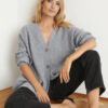 V-neck Flattering Knit Cardigan Women V-neck Flattering Knit Cardigan Women