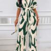 V-neck Loose Printed Long Jumpsuit V-neck Loose Printed Long Jumpsuit