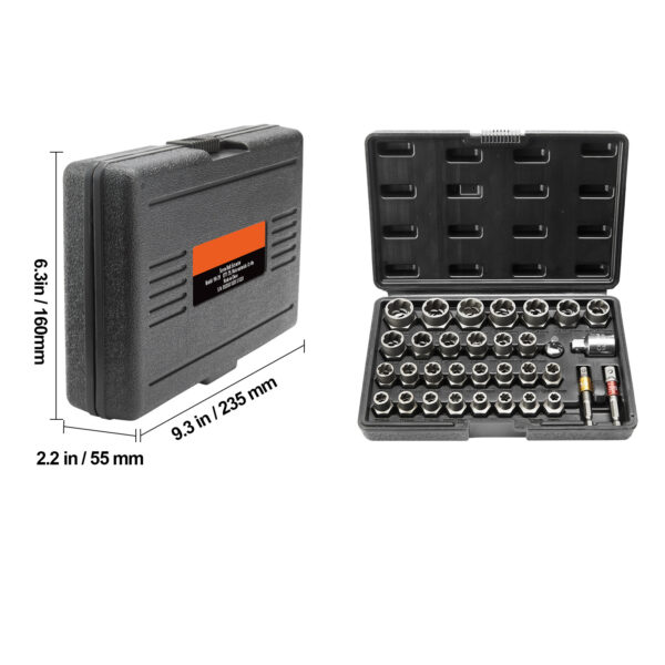 VEVOR Bolt Extractor Set 29-Piece and Nut Remover 6mm to 10mm CR-MO VEVOR Bolt Extractor Set 29-Piece and Nut Remover 6mm to 10mm CR-MO
