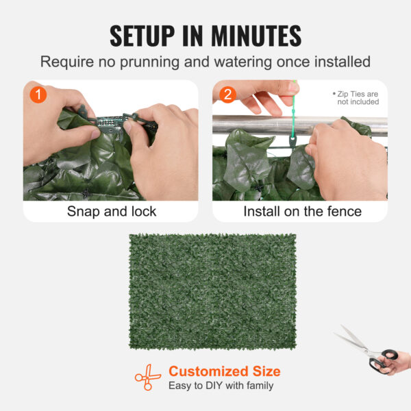 VEVOR Ivy Privacy Fence 96 X 72 in Artificial Green Wall Screen