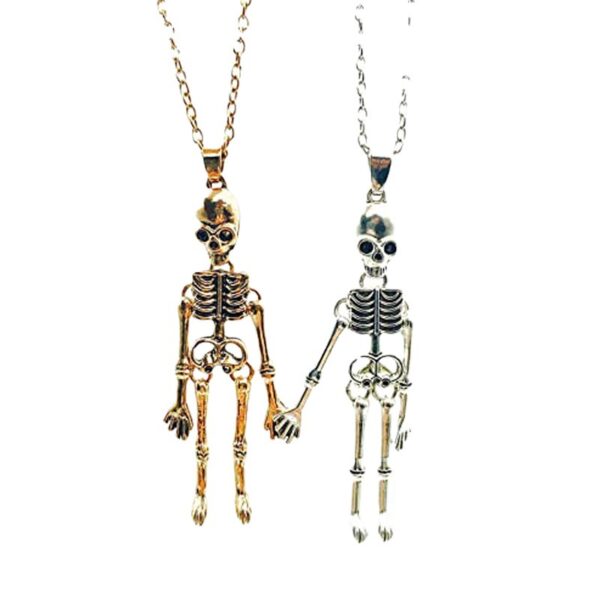 Vintage Skull Ghost Necklace Hand in Hand Vintage Skull Ghost Necklace Hand in Hand