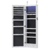 Wall-door Mounted Jewelry Wardrobe Large Capacity Mirror and LED Light
