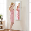 Wall-door Mounted Jewelry Wardrobe Large Capacity Mirror and LED Light