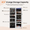 Wall-door Mounted Jewelry Wardrobe Large Capacity Mirror and LED Light