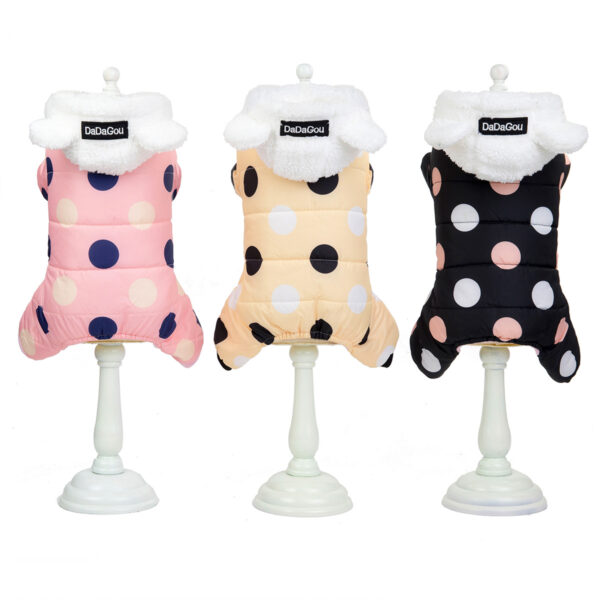 Warm Big Polka Dot Four-leg Cotton Coat Warm Big Polka Dot Four-leg Cotton Coat