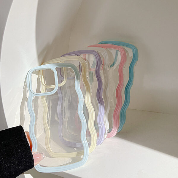 Wave Border Mobile Phone Case Solid Color Simple Candy Color Wave Border Mobile Phone Case Solid Color Simple Candy Color