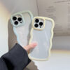 Wave Border Mobile Phone Case Solid Color Simple Candy Color Wave Border Mobile Phone Case Solid Color Simple Candy Color