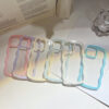 Wave Border Mobile Phone Case Solid Color Simple Candy Color Wave Border Mobile Phone Case Solid Color Simple Candy Color